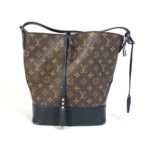 LOUIS VUITTON Authentic Black Monogram Canvas Shoulder Bag